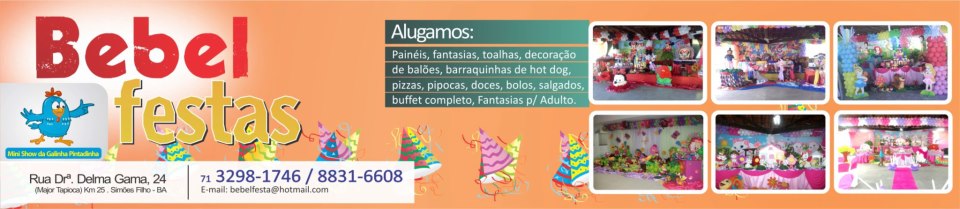 Bebel Festas - Aluguel de Painéis, Fantasias e Buffet